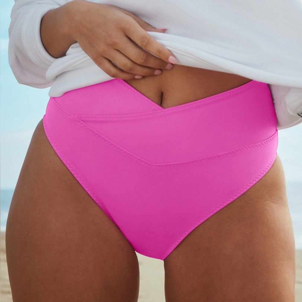 Fabletics High-Waisted Crossover Shaping Swim Bottom Sz extra large